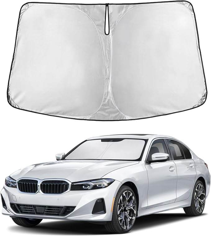 Windshield Sunshade Compatible for BMW 3 Series 2019-2024 2025 2026, Sun Visor for Front Windshield & Window Sun Shade Cover, UV Heat Blocker & Protector, Car Accessories