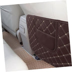 Car Seat Kick Pad Back Seat Protector for Anti-kick Mat Upholstery Shield for Car Interiors and Home Use Easy-Clean Brown