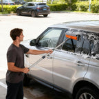 46'' Professional Window Cleaner Tool, 2-in-1 Rotatable Squeegee for Window Cleaning Kit, Window Washing Equipment Kit with Threaded Extension Pole(20''-46'') for Shower/Windshield.