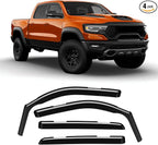 In-Channel Rain Guards Compatible with RAM 1500 2019-2026, Durable Side Windows Wind Deflectors 2019 2020 2021 2022 2023 2024 2025 2026 RAM 1500 Rain Guard Black 4 PCS