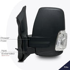 Driver Side Mirror for 2020-2023 Ford Transit 150 250 350 Short Arm with Power Folding Blind Spot Monitoring BSM Turn Signal Textured Black 10 Pins Left FO1320654
