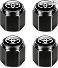 Tire Valve Stem Caps Cover for Toyota Metal Car Wheel Air caps Auto Valve Stem Caps Accessories 4 Pack Black