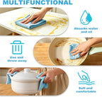 55 Pack Microfiber Cleaning Cloth Roll, Tear Away Reusable Paper Towels, 11" X 9", Ultra Absorbent & Lint Free Microfiber Cloth for Cleaning Cars, Kitchen, Window, Home and Shop, Blue