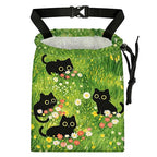 Cute Black Cat Car Trash Bag - Waterproof Car Trash Bag Hanging Leakproof Car Garbage Bag - Washable Reusable Trash Bag for Car Interior Hanging Organizer Storage Vehicle Travelling Camping