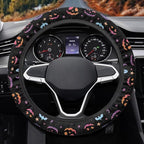 Universal Automotive Steering Wheel Covers Fit 14 to 15 inch | Ghost Face Star Print, Easy Fix Machine Washable Steering Wheel Protection for All Season