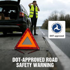 Emergency Warning Triangle Kit – Roadside Safety Kit with Reflective Warning Triangles, High-Visibility Safety Vests, Storage Bag & Gloves for Car Breakdowns & Emergencies