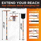 55" Ice Scrapers for Car Windshield and 270° Pivoting Non-Scratch Snow Brush Winter Car Kit with Snow Shovel Snow Brush for Cars and Snow Scraper with Extendable Snow Shovel for Car