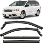 in-Channel Incredibly Durable Rain Guards for Chrysler Town and Country 2008-2016, Original Window Deflectors, Vent Window Visors, Vent Deflector, 4 pcs.- 608320