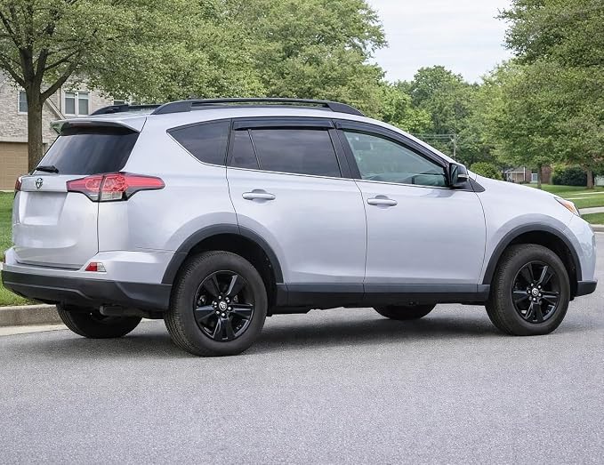 2013-2018 Tape-On Rain Guards Side Window Deflector Visors for Toyota RAV4 LE XLE SE Limited Platinum Black 2014 2015 2016 2017
