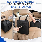 Car Trash Can, Foldable Hanging Car Trash Bag, 2 Gallon Leakproof Waterproof Auto Garbage Bag with Liner, Collapsible Car Interior Accessories Essentials for SUV Truck RV, Black