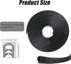 U-Shape Car Door Edge Guards, 16.4 Ft Rubber Automotive Door Edge Protector for SUVs Sedans, Easy No-Glue Install, Exterior Car Accessories Trim (Black)
