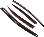 WD2-222 Dark Smoke 4 Pcs Set Window Visor (Outside Mount) Deflector Rain Guard Compatible with 2006-2011 Honda Civic Sedan