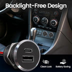 12V USB Outlet All-Aluminum QC 3.0 USB-A & USB-C PD3.0 Dual Fast Car Charger Socket, Recessed Mount Car USB Port for Car Truck Boat RV Camper Van Trailer (Small Version)