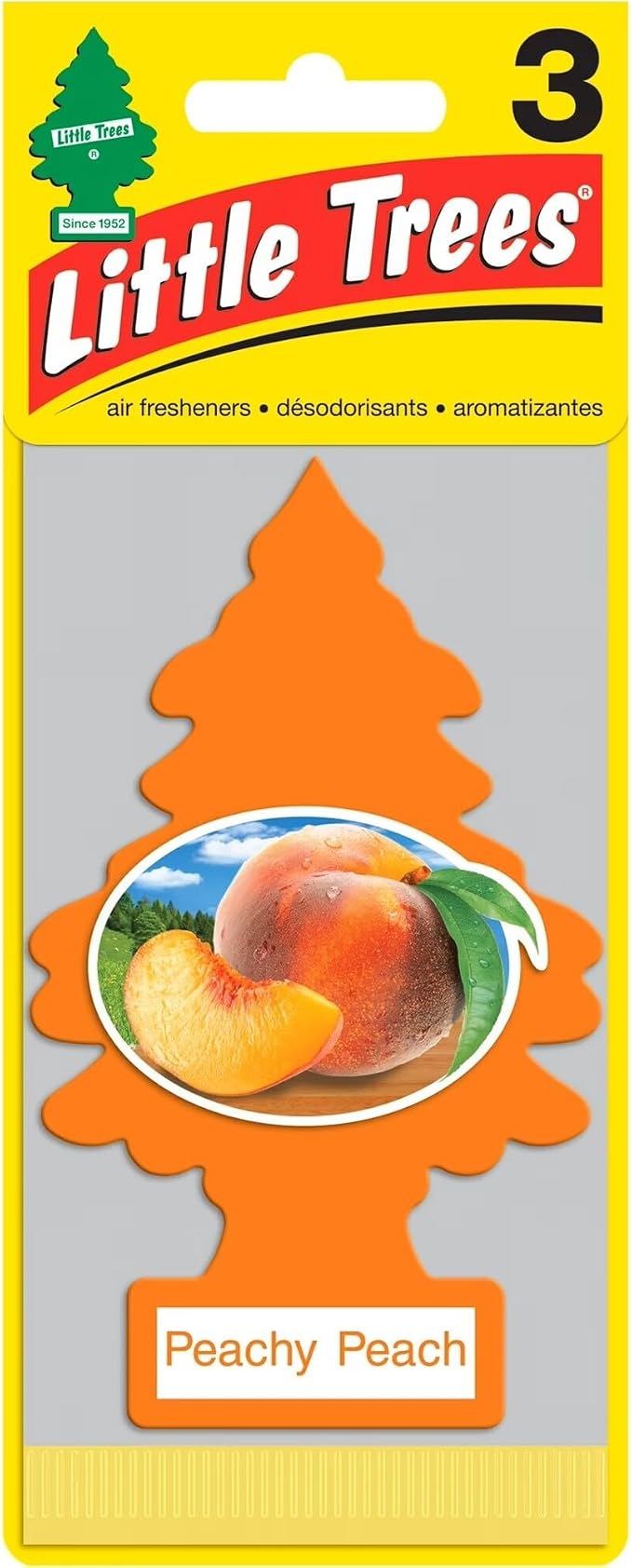 Car Air Freshener | Hanging Paper Tree for Home or Car | Peachy Peach | 3 Pack