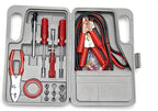 Roadside Emergency Car Kit - 30-Piece Road Trip Essentials Tool Set with Jumper Cables and Carrying Case for Car, Truck, or RV by (Gray/Red)