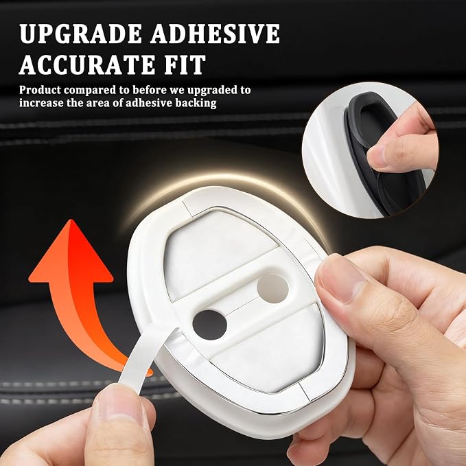 4PCS Upgraded Car Door Latch Guard Cover,Silicone Car Door Lock Cover for Car Door Protector and Noise Reduction,Universal Automotive Exterior Accessories (White/4PCS)