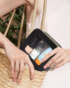 2 Pcs Clear Makup Bag Set, Clear Cosmetic Bags with Zipper Waterproof Small Travel Cosmetic Case Cute Make Up Pouch Mini Car Essentials for Women Travel Car Organizer