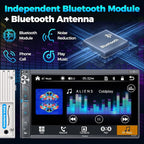 Upgrade Wireless Double Din Car Stereo with Apple Carplay, Android Auto, Dash Cam, Bluetooth, 4-Channel RCA, 2 Subwoofer Ports, 7" HD Capacitive Touchscreen Car Radio, 60W*4, Backup Camera