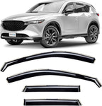 in-Channel Incredibly Durable Rain Guards for Mazda CX-5 2017-2025, Original Window Deflectors, Vent Deflector, Vent Window Visors, Dark Smoke Car Accessories, 4 pcs. - 620475