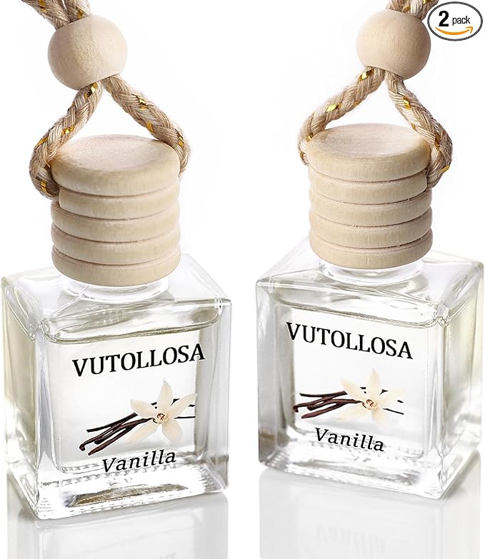 2-Pack Car Air Fresheners, Car Deodorizer, Vanilla Scented Air Freshener Long Lasting Hanging Car Air Freshener for Men and Women, Car Scent Diffuser by