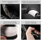Car Leather Steering Wheel Cover - Panapi Material, Universal 14.5-15 Inch Leather Anti-Slip Breathable Auto Steering Wheel Covers for Men Women (Embroidery-Beige)
