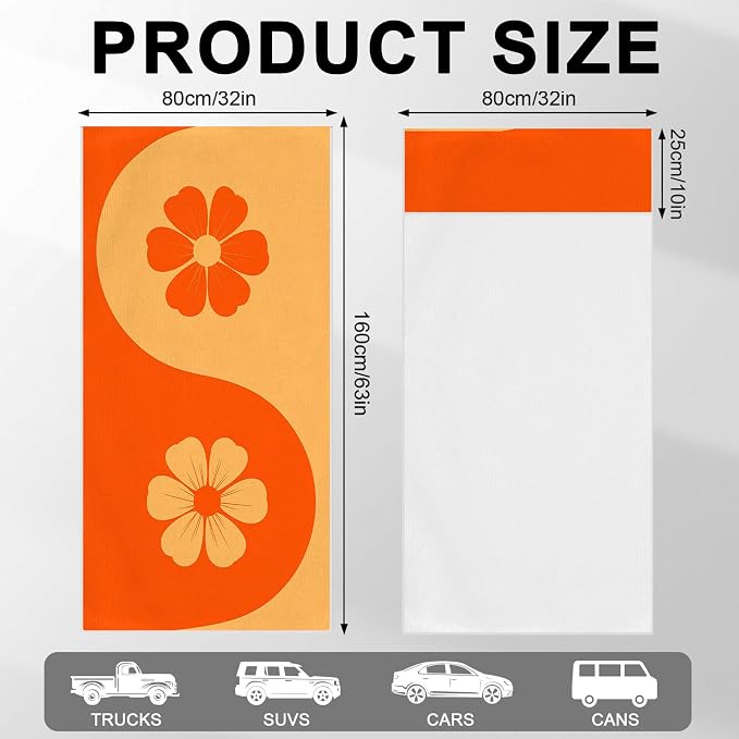 2 Pack Car Towels Seat Cover with Storage Bag, Multifunctional Microfiber Towel for Gym Outdoor Sport Running,Picnic, Beach, Pet Dog Travel,Fits Car SUV Truck (Flora Balance)