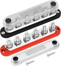300A Bus Bar 12V Marine 12V Power Distribution Block with Cover 6 x 3/8" (M10) Terminal Studs Max 300V AC 48V DC Positive & Ground Busbar for Automotive Car Boat