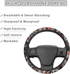 Cool Dragon Print Car Steering Wheel Covers Sweat Anti-Slip Soft Grip Universal 14-15 inch Stretch-on Fabric Steering Wheel Soft Protector Steering Wheel Covers Car Accessories