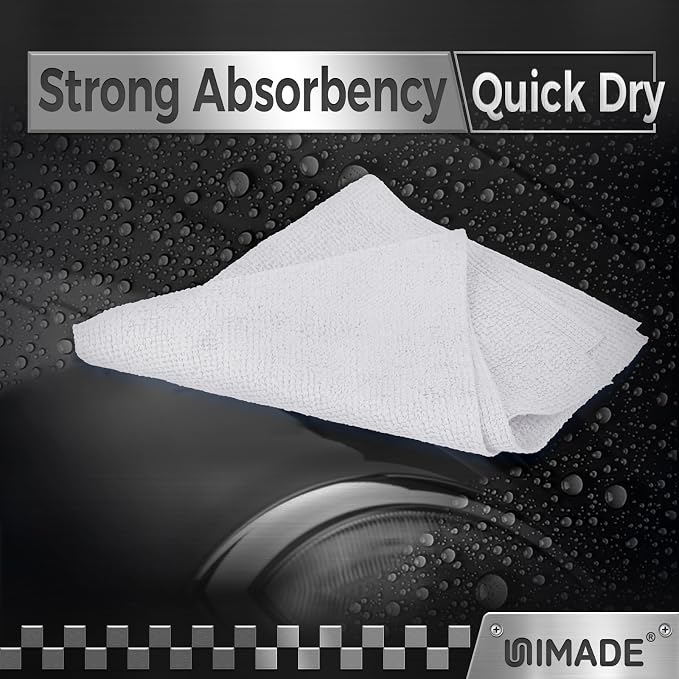 Shop Towels, 400 Pack Commercial Grade Work Rags Microfiber Towels for Cars Cleaning Rags Bulk Detailing Cloth for Automotive Bar Mechanic Restaurant Garage Housekeeping, 11.5"x 11.5", White