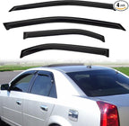 Rain Guards Compatible with 2003-2007 Cadillac CTS Tape-On Side Window Visor Wind Deflector Vent Visors Car Accessories 4pcs