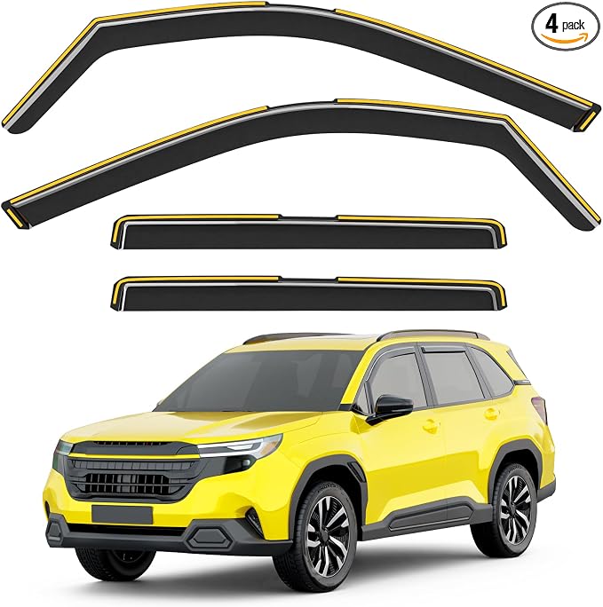 in-Channel Window Rain Guards Fit for 2025 2026 Subaru Forester Extra Durable Rain Guards Window Deflectors Visors Vent Visors Vent Shades Car Accessories - 4 pcs