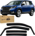 in-Channel Rain Guards for Honda Passport 2019-2023 2024 2025, Vent Window Visors Low Profile Wind Deflectors for Rain & Fresh Air Ventilation, Smoke Tinted-4PCS