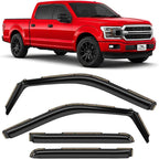 Voron Glass in-Channel Extra Durable Rain Guards for Trucks Ford F150 2015-2020 SuperCrew (fit for Ford F250-F550 17-22), Window Deflectors, Vent Window Visors, 4 Pieces - 220018