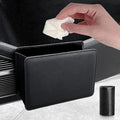 Car Trash Can, Leather Vehicle Trash Bin Car Dustbin Garbage Organizer Holder with 30 Pcs Trash Bags, Foldable Hanging Mini Cars Storage Bag Container for Auto, SUV (Black)