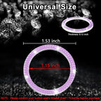 2 PCS Crystal Double Rhinestone Car Engine Start Stop Decoration Ring, Bling Car Interior Accessories for Women, Push to Start Button Cover Sticker, Automotive Decals, Purple
