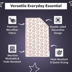 Microfiber Hand Towel & Washcloth Set of 2 - Double-Sided, Waffle Weave, Super Absorbent, Lint-Free, Fast Drying -for Bathroom, Kitchen, Car, and Window Cleaning (Stars & Stripes - Red, Blue, Cream)