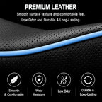 Car Steering Wheel Cover Full Surround - Soft Breathable Anti-Slip Heavyweight Safety Cover, Thick Cushioned Sports Style Universal Fit for Auto Truck SUV (Black/Sky Blue)
