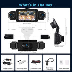 4 Channel Dash Cam, 360 Dash Camera FHD 1080Px4 Front and Rear Inside Left Right, Car Camera with 5G WiFi/APP Loop Recording G-Sensor Night Vision Motion Detection Backup Assist