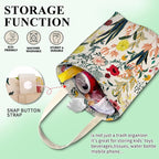 Car Trash Can, Cute Car Trash Bag, Hanging Car Organizer and Storage Bag, Trash Bin for Car Accessories, Vehicle, Travelling, Camping Cute Colorful Flowers