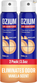 3.5 Oz. Air Sanitizer & Odor Eliminator for Homes, Cars, Offices and More, Vanilla Scent, 2 Pack