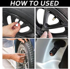 4Pack Tie-Dye Car Tire Valve Stem Caps Aluminum Valve Stem Covers Air Cap | Corrosion Resistant Car Valve Cap for Auto SUV Bike Motorcycle Valve Decor Tie-Dye Car Accessories Gifts