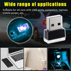 4 PCS USB LED Car Interior Atmosphere Lamp, Plug-in USB Decor Night Light, Portable Auto Ambient Lighting Kit, Universal Vehicle Interior Accessories for Most Cars (Ice Blue)