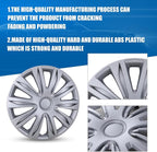 4-Pack 17 Inches Wheel Rim Cover Hubcaps,Redesign Fashion Style Replacement Hubcaps,Car Truck SUV Hub Accessories,Silver