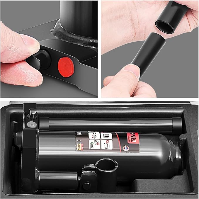 4 Ton / 8000 lbs Lifting Automotive Welded Hydraulic Bottle Jack for Car SUV Pickup, Auto Repair, with Manual Handle & Carrying Storage Case, Black