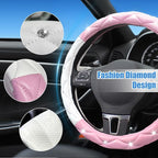 Pink Steering Wheel Cover, Auto Cute Girly Car Interior Accessories Coquette Aesthetic Decoration Stuff
