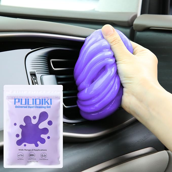 Car Cleaning Gel Clean Putty, Universal Car Interior Cleaner Slime, Perfect Cleaning Kit Supplies, Auto Detailing Tools Accessories, Dust Remover Gifts for Men Women Purple (70g)