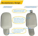 Magnetic Leather Sunglasses Holder for Car, 2 Packs (Silver Grey) | Magnetic Car Visor Accessories