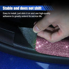 2PCS Car Door Edge Entry Guard, Bling Rhinestone Car Anti-Collision Adhesive Sticker Strip, Door Sill Strip for Rear Bumper Car SUV, Threshold Protective Stickers for Women (Pink)