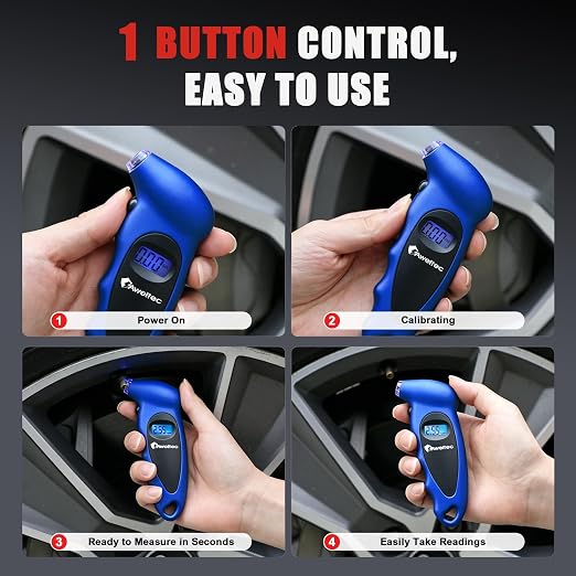 Digital Tire Pressure Gauge,Accurate Cars Air Gauge 150 PSI,Blue | 0-150PSI Calibrated,Accurate in 0.1 Increments,4 Measurement Units,Backlight LCD&Nozzle Light,for Everyday Vehicles