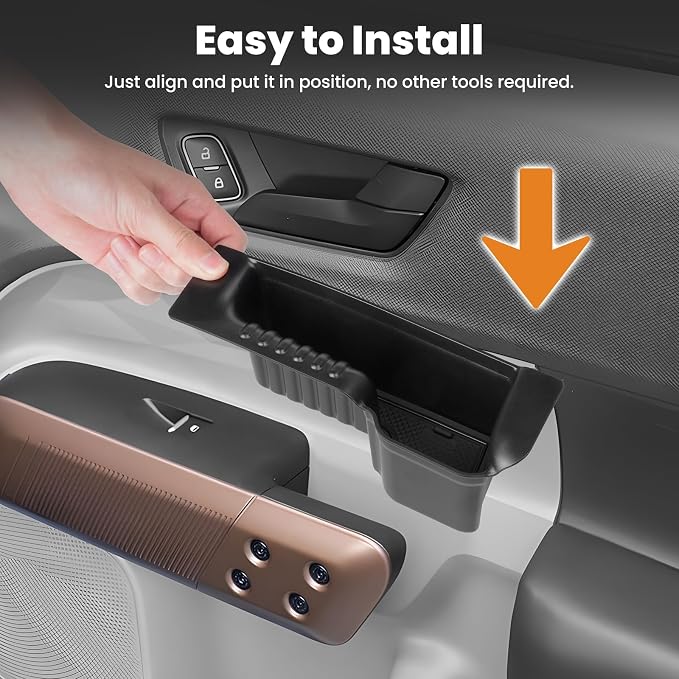 Door Handle Storage Box for 2022-2025 2026 Ford Maverick Accessories, Front Rear Door Side Storage Insert Tray Organizer Grab Handle Pocket Container 4PCS